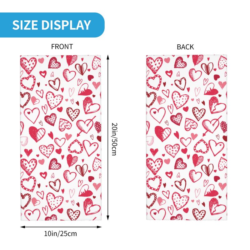 Pink Red Love Hearts Bandana N - Neck Gaiter Face Cover recension och pris