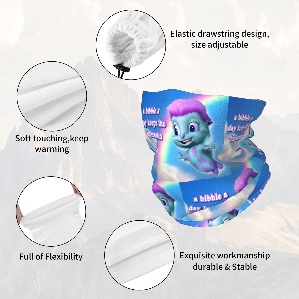 A Bibble A Days Keeps The Depr - Neck Gaiter Face Cover recension och pris